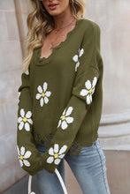 Load image into Gallery viewer, Celestial Blossom Distressed Sweater