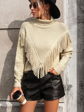 Load image into Gallery viewer, Fringe Turtleneck Sweater