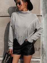 Load image into Gallery viewer, Fringe Turtleneck Sweater