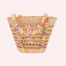 Load image into Gallery viewer, Beaded Beach Basket Tote