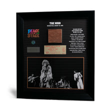 Load image into Gallery viewer, The Who Frame with Piece of 1969 Woodstock Stage and Original Ticket