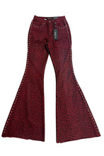 Load image into Gallery viewer, Leopard Studded Bell Bottom Pant