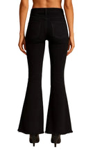 Load image into Gallery viewer, GJG Denim Burnt Orange Suede Bell Bottom Jean