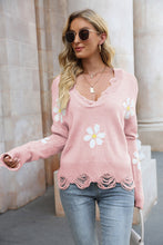 Load image into Gallery viewer, Celestial Blossom Distressed Sweater