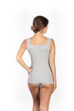 Load image into Gallery viewer, BASIC COTTON Free Spirit Premium Quality 100% Cotton Women's Lace Trim Tank Top Made in Italy