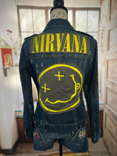 Load image into Gallery viewer, Upcycled Denim Jacket Nirvana