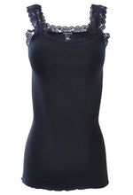 Load image into Gallery viewer, BASIC COTTON Free Spirit Premium Quality 100% Cotton Women's Lace Trim Tank Top Made in Italy