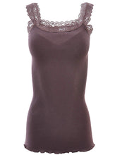 Load image into Gallery viewer, BASIC COTTON Free Spirit Premium Quality 100% Cotton Women's Lace Trim Tank Top Made in Italy