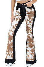 Load image into Gallery viewer, GJG Denim Rodeo Bell Bottom Jean Brown Cow Hide