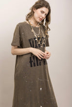 Load image into Gallery viewer, Dirty Hippie Paint Splash Long T-Shirt Dress