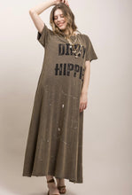 Load image into Gallery viewer, Dirty Hippie Paint Splash Long T-Shirt Dress