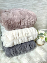 Load image into Gallery viewer, Ivory Faux Fur Blanket - Large: 60"x72"