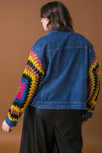 Load image into Gallery viewer, FESTIVAL WEAVE WASHED DENIM JACKET