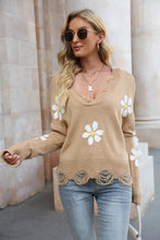 Load image into Gallery viewer, Celestial Blossom Distressed Sweater