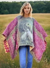 Load image into Gallery viewer, Upcycled Butterfly Top Yin Yang Tree of Life Boho Sunrise