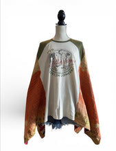 Load image into Gallery viewer, Butterfly Top “The Rolling Stones Kantha Sleeves Poncho