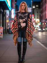 Load image into Gallery viewer, Butterfly Top “Ozzy Fringed Kantha Sleeves Poncho