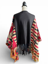Load image into Gallery viewer, Butterfly Top “Ozzy Fringed Kantha Sleeves Poncho