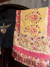 Load image into Gallery viewer, Butterfly Fringed Top “Bon Jovi Kantha Sleeves Poncho