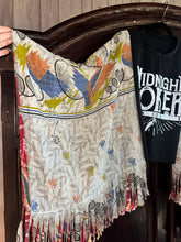 Load image into Gallery viewer, Butterfly Fringed Top “Midnight Toker Kantha Sleeves Poncho