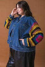 Load image into Gallery viewer, FESTIVAL WEAVE WASHED DENIM JACKET