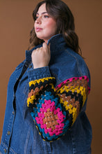 Load image into Gallery viewer, FESTIVAL WEAVE WASHED DENIM JACKET