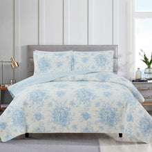 Load image into Gallery viewer, Toile Reversible Cotton Quilt Set