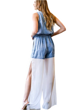 Load image into Gallery viewer, Chiffon Denim Jumpsuit
