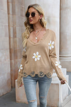 Load image into Gallery viewer, Celestial Blossom Distressed Sweater
