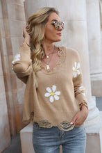 Load image into Gallery viewer, Celestial Blossom Distressed Sweater
