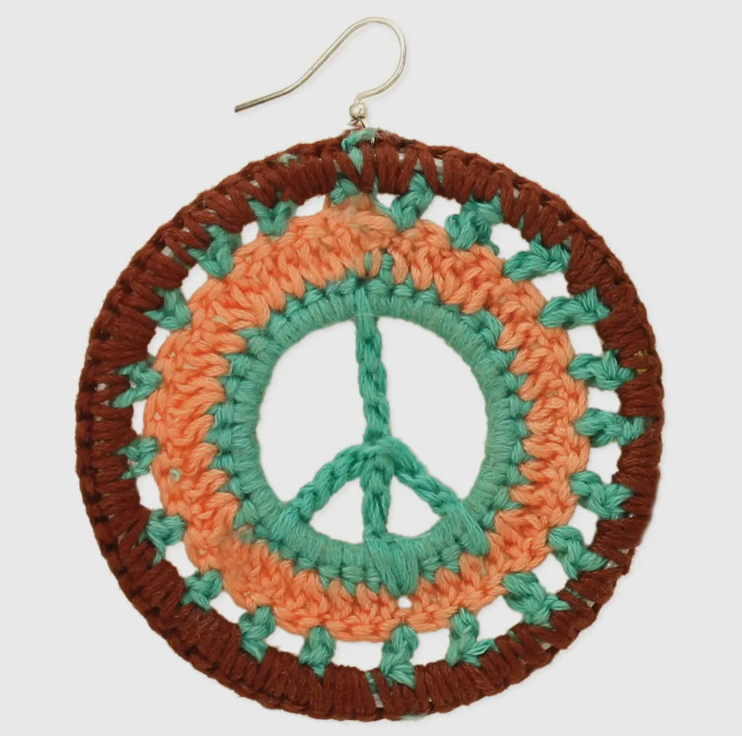 Crochet Peace Earring