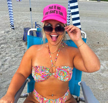 Load image into Gallery viewer, Put It On My Dad’s Tab Trucker Hat
