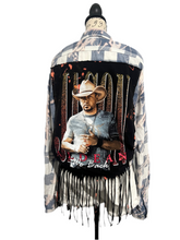 Load image into Gallery viewer, Upcycled distressed fringed Jason
