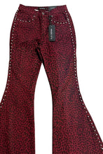 Load image into Gallery viewer, Leopard Studded Bell Bottom Pant
