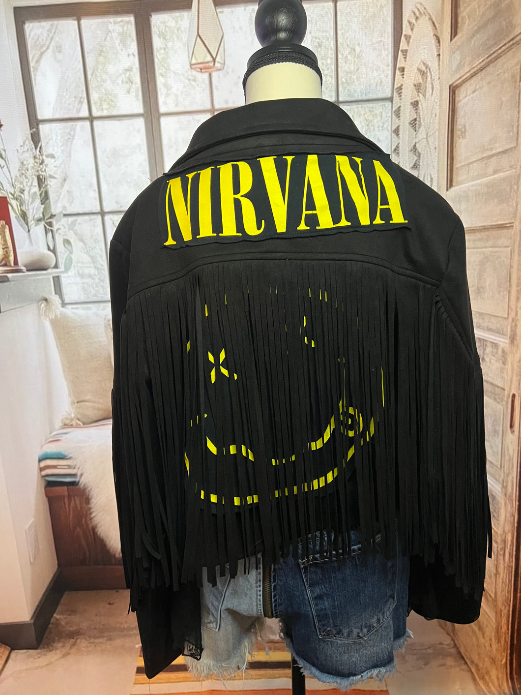 Repurposed Faux Suede Jacket Nirvana (Large)