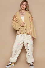 Load image into Gallery viewer, POL Quilting Patch Button Up Cable Knit Jacket
