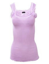 Load image into Gallery viewer, BASIC COTTON Free Spirit Premium Quality 100% Cotton Women's Lace Trim Tank Top Made in Italy
