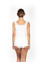 Load image into Gallery viewer, BASIC COTTON Free Spirit Premium Quality 100% Cotton Women's Lace Trim Tank Top Made in Italy
