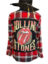 Load image into Gallery viewer, Upcycled Rolling Stone Flannel - Medium
