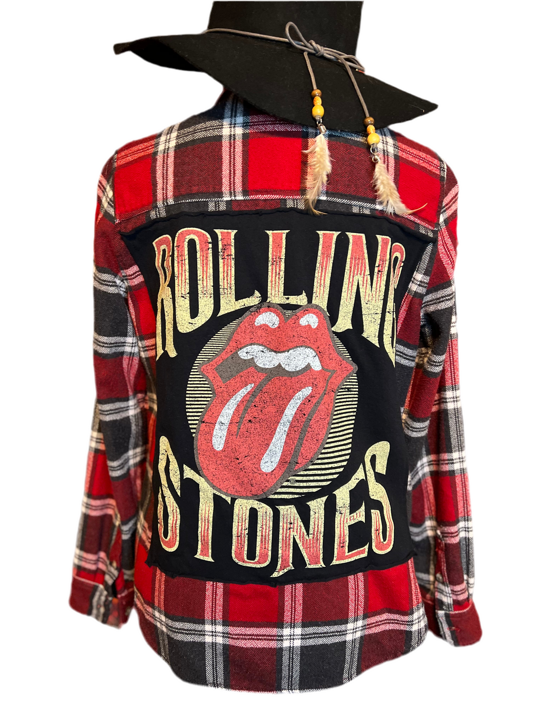 Upcycled Rolling Stone Flannel - Medium