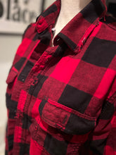 Load image into Gallery viewer, Upcycled Distressed Flannel Day Drinker
