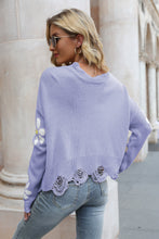 Load image into Gallery viewer, Celestial Blossom Distressed Sweater

