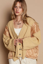 Load image into Gallery viewer, POL Quilting Patch Button Up Cable Knit Jacket
