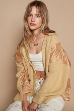 Load image into Gallery viewer, POL Quilting Patch Button Up Cable Knit Jacket
