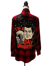 Load image into Gallery viewer, Upcycled Distressed Flannel Day Drinker
