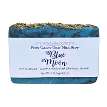 Load image into Gallery viewer, Natural Goat Milk Soap | Charcoal Exfoliating Scrub | Blue Moon PM Cleanse
