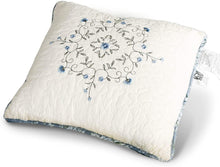 Load image into Gallery viewer, Kasentex 100% Cotton Floral Patchwork Throw Pillow, Blue
