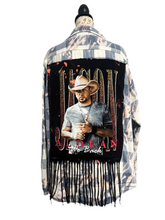 Load image into Gallery viewer, Upcycled distressed fringed Jason
