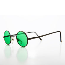 Load image into Gallery viewer, Small Round Tinted Lens Hippy Vintage Sunglasses - Chan
