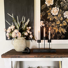 Load image into Gallery viewer, Distressed Black Metal Candle Holder
